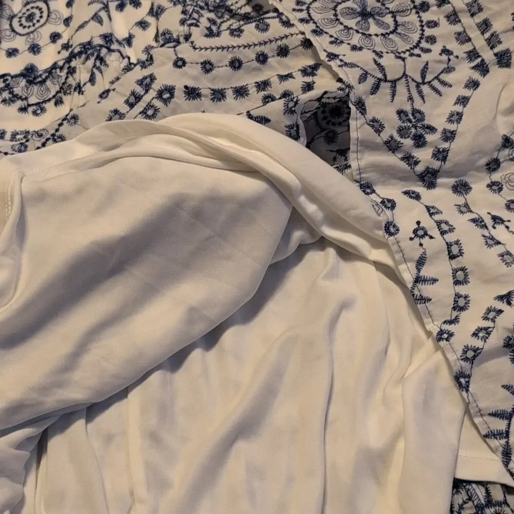 NWT Baltic Born Women's Mirabel Eyelet Midi Cotton Dress Boho Cottage Blue White - Picture 7 of 8